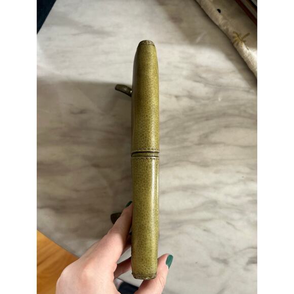 Vintage Y2K Fossil Olive Green Multi Zip Pocket Wallet Pocket Book 4x8 - Picture 4 of 7